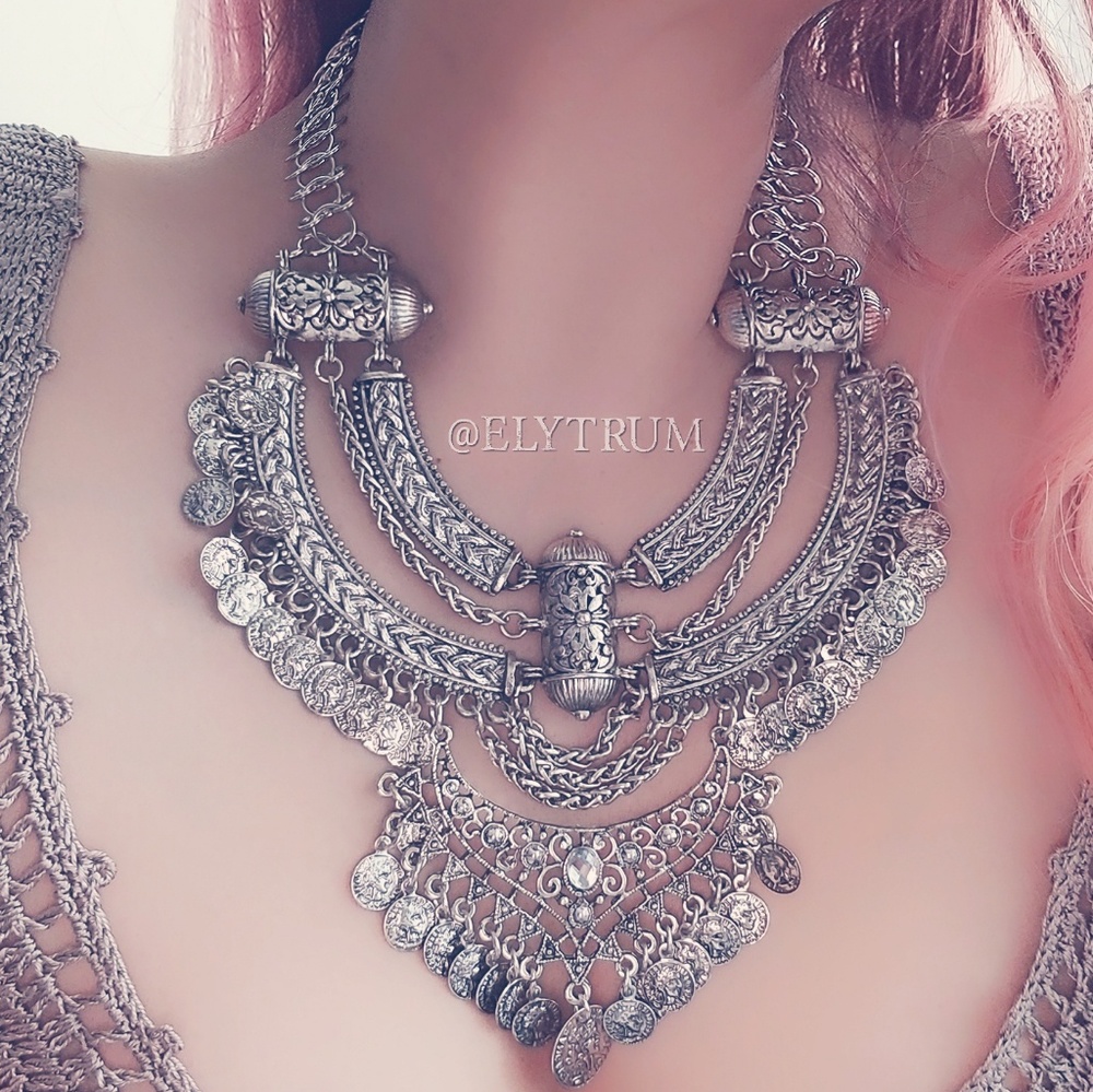 Elytrum Turkish Coin Eye of the Lotus necklace